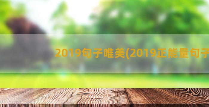 2019句子唯美(2019正能量句子)