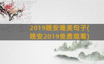 2019晚安唯美句子(晚安2019免费观看)