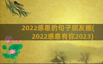 2022感恩的句子朋友圈(2022感恩有你2023)