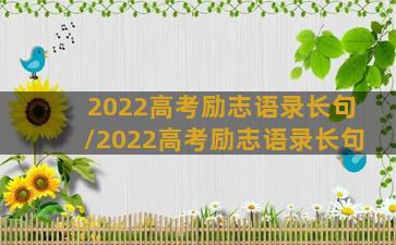 2022高考励志语录长句/2022高考励志语录长句