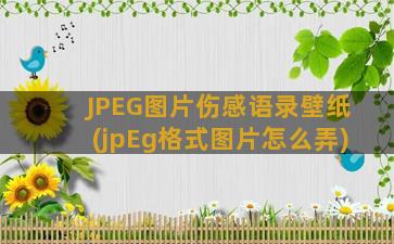 JPEG图片伤感语录壁纸(jpEg格式图片怎么弄)