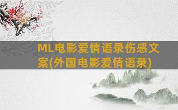 ML电影爱情语录伤感文案(外国电影爱情语录)