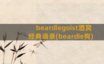 beardiegoist酒窝经典语录(beardie狗)