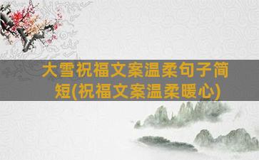 大雪祝福文案温柔句子简短(祝福文案温柔暖心)