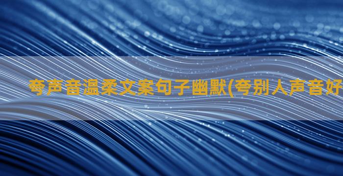 夸声音温柔文案句子幽默(夸别人声音好听的文案)