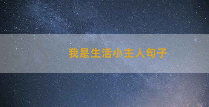 我是生活小主人句子