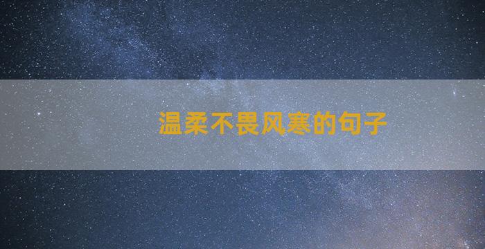 温柔不畏风寒的句子