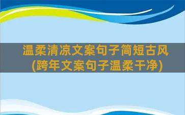 温柔清凉文案句子简短古风(跨年文案句子温柔干净)