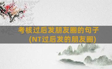 考核过后发朋友圈的句子(NT过后发的朋友圈)